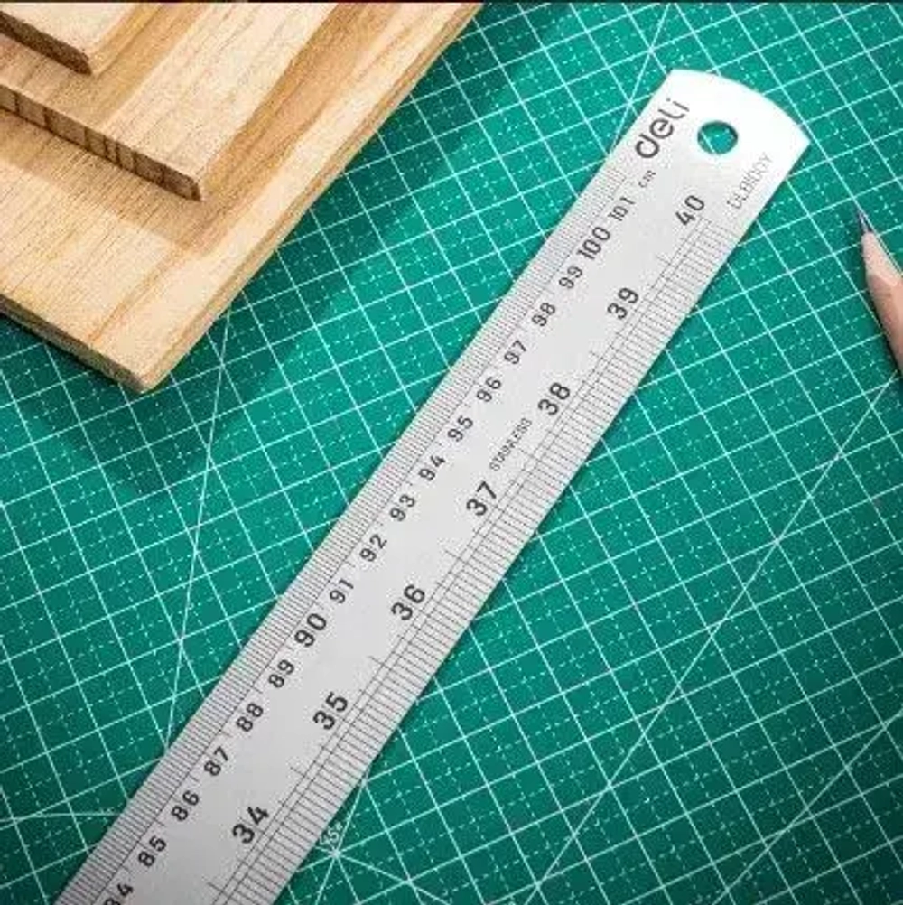 Линейка стальная Deli DL8100Y (1000мм, нержавеющая сталь)