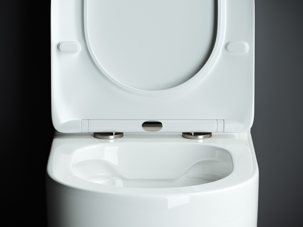 Унитаз-компакт безободковый Ceramica Nova Mia CN1801-B с крышкой-сиденьем микролифт, белый глянец