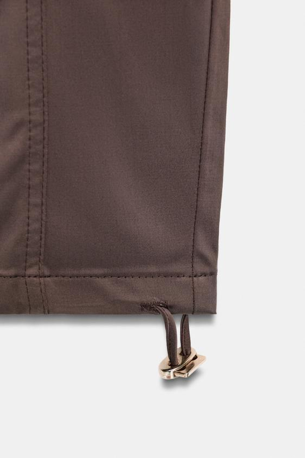 ZARA ШИРОКИЕ БРЮКИ ИЗ АТЛАСА, КОРИЧНЕВЫЙ