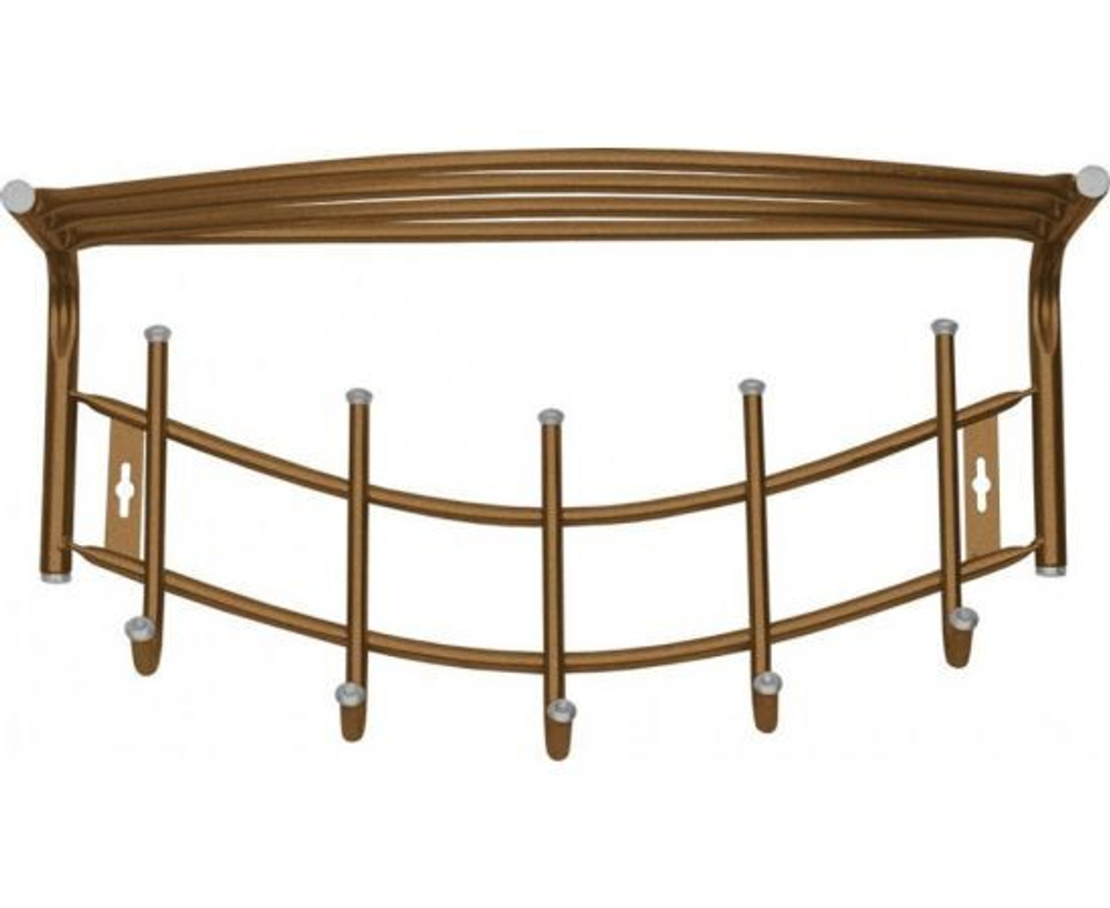 Вешалка настенная Nika медный антик 525х300х235мм, ВНП4/А