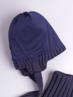 Шапка осенняя детская на завязках и снуд