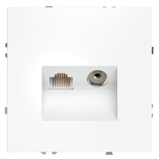 Розетка телевизионная встраиваемая VOLTUM S70 TV+RJ45 кат. 6, (белый матовый)