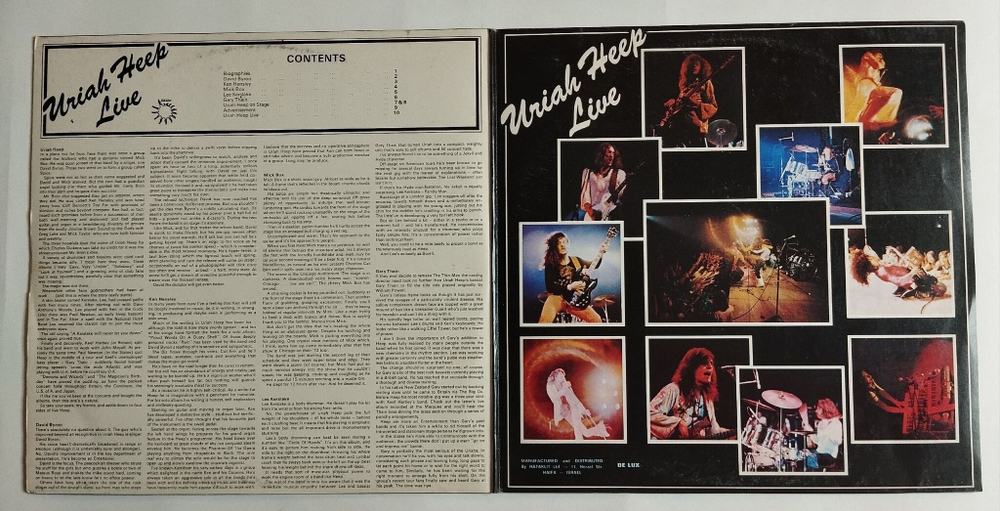 Винтажная виниловая пластинка LP Uriah Heep Live (Израиль 1973)