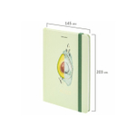 Блокнот с резинкой А5 (145х203 мм), в клетку 96 л., твердая обложка с фольгой, "Avocado", 113733