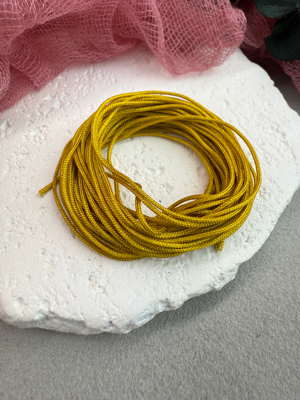 Шнур для плетения браслетов 0,8 мм, Горчичный (5 м)