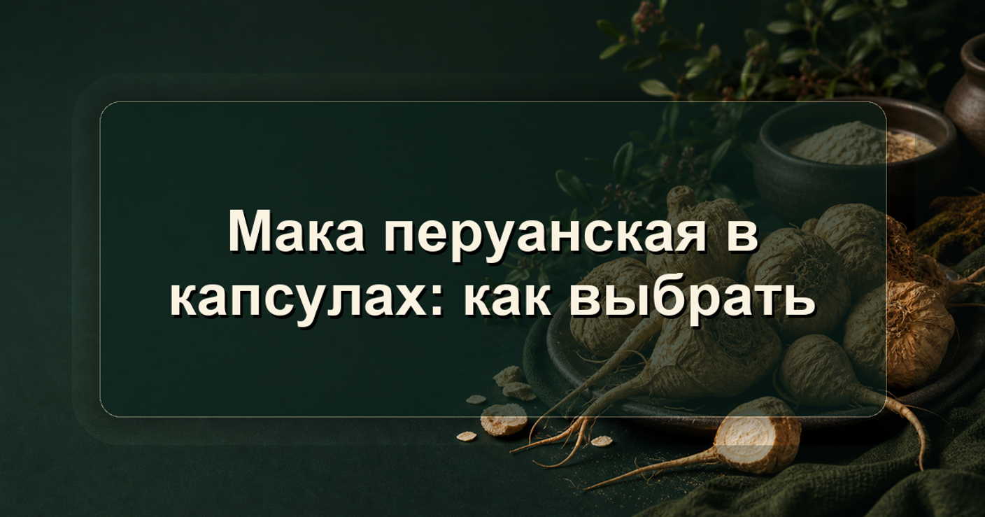 Мака перуанская в капсулах: как выбрать