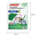 Файлы перфорированные А4 BRAUBERG "EXTRA 700" комплект 50 шт. гладкие плотные 70 мкм (4 штуки в упаковке)
