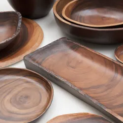 Блюдо 20,5*20*3 см овальное 400 мл African Wood 2 пластик меламин P.L. Proff Cuisine