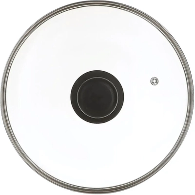 Крышка с ручкой стеклянная с метал/обод 22 см низ.