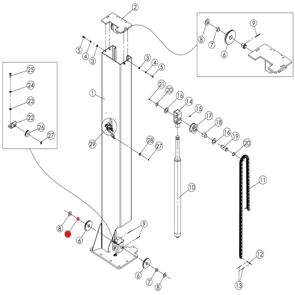 Втулка ролика троса синхронизации V2-5.5, V2-5.5L