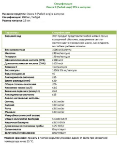 спецификация Омега 3