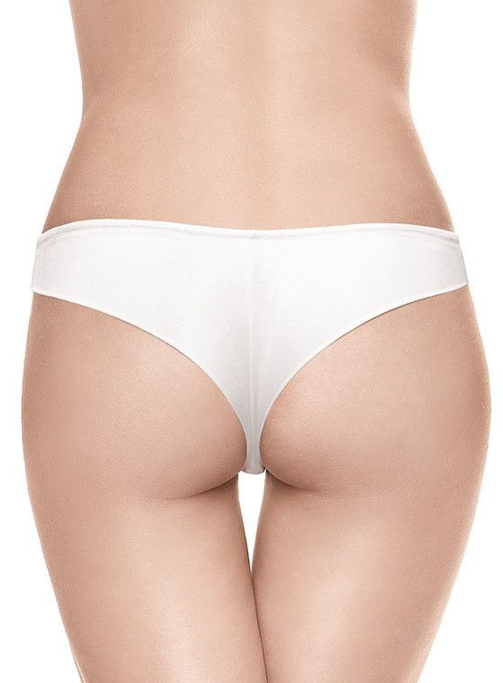 Кружевные трусики-бразилиана с геометрическим рисунком (Размер: 3 размер) (Цвет: белый)