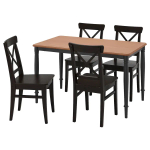 Стол и 4 стула - DANDERYD / INGOLF IKEA/ ДАНДЕРИД/ИНГОЛЬФ ИКЕА, 130х80х75 см, черный/коричневый
