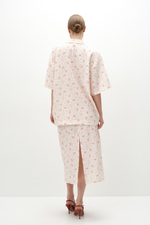 Блуза с коротким рукавом в цветы