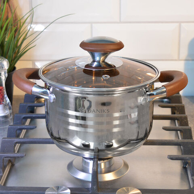 Кастрюля 2л нерж, индукция, "Daniks" Веллингтон GS-01415-16CA