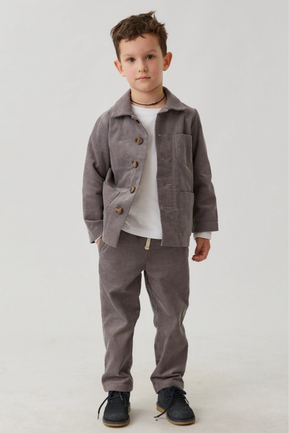 Детский жакет из серого вельвета