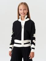 Кардиган для девочки на молнии в школу AT1070 черный