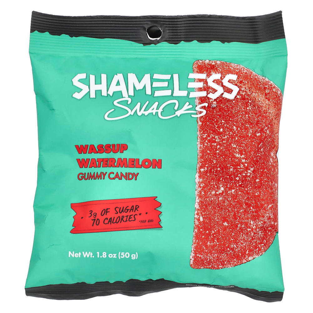 Shameless Snacks, Gummy Candy, арбуз (Wassup), 50 г (1,8 унции)