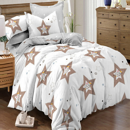 Комплект постельного белья "ВЛ. Star", поплин, 100% хлопок, Россия.