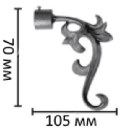 Наконечники "Лиана" для кованых карнизов d16 мм, цвет светло-серый