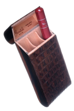 Чехол Gentili на 3 сигары — крокодил / эбеновое дерево