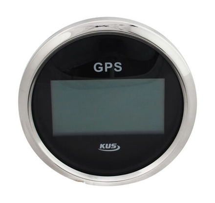 GPS-спидометр электронный, черный циферблат, нержавеющий ободок, выносная антенна, д. 85 мм