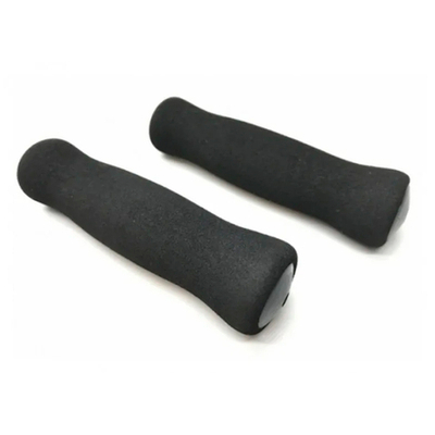 Грипсы 130мм, с заглушками, поролон, чёрные, без уп.