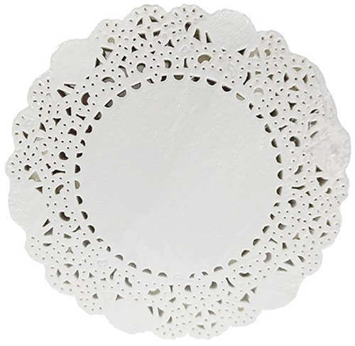 Салфетка под чашку, диаметр 10 см, ажурная, белая, 250 штук