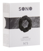 Чёрное эрекционное кольцо SONO №5 (Цвет: черный)