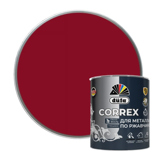 Грунт-эмаль Dufa CORREX 3 в 1 для металла по ржавчине RAL-3005 винно-красный