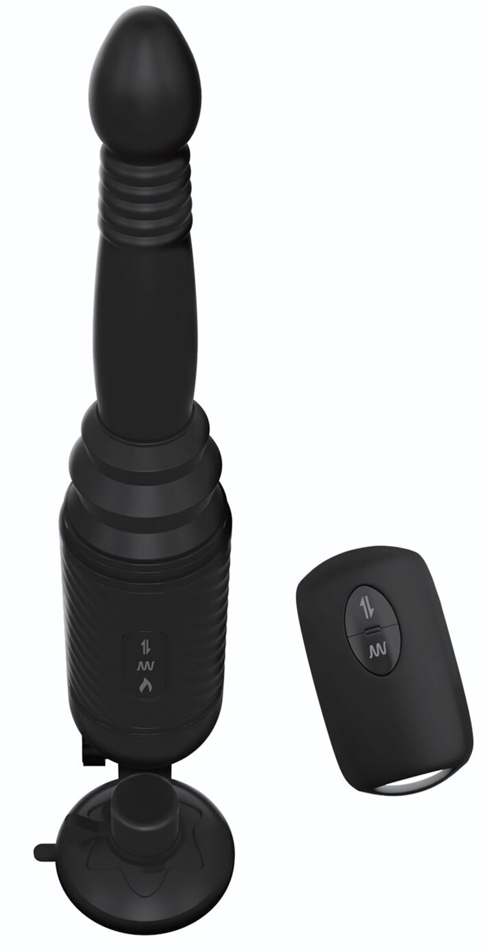 Черный вибромассажер с функцией поступательных движений Ass Thruster (Цвет: черный)