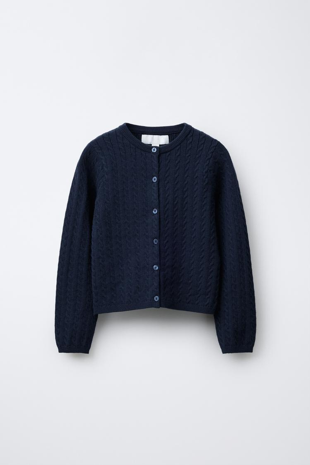 ZARA КАРДИГАН С УЗОРОМ «КОСЫ», МОРСКОЙ СИНИЙ