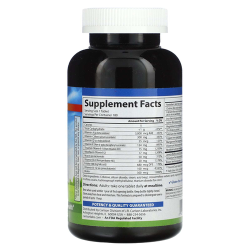 Carlson, Super 1 Daily, 180 вегетарианских таблеток