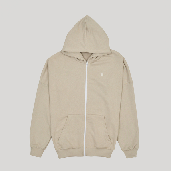 Zip-Up Hoodie LOGO Silver Cloud