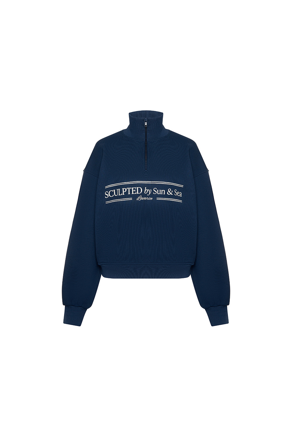 Свитшот на короткой молнии с принтом Тёмно-синий