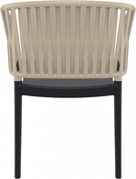 Кресло пластиковое с подушкой Siesta Contract Portofino, черный, бежевый, черный