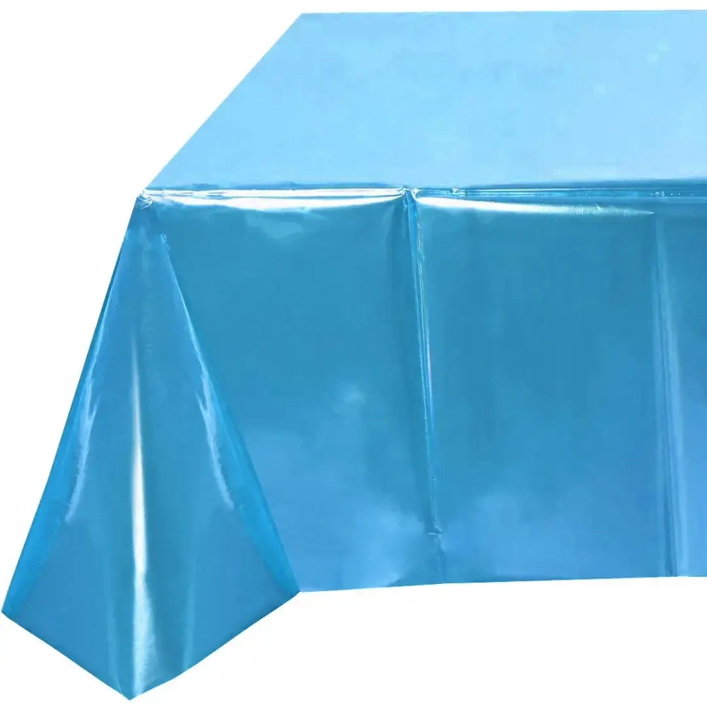 Скатерть фольгированная «Metallica» 137*183см цвет голубой, пвх