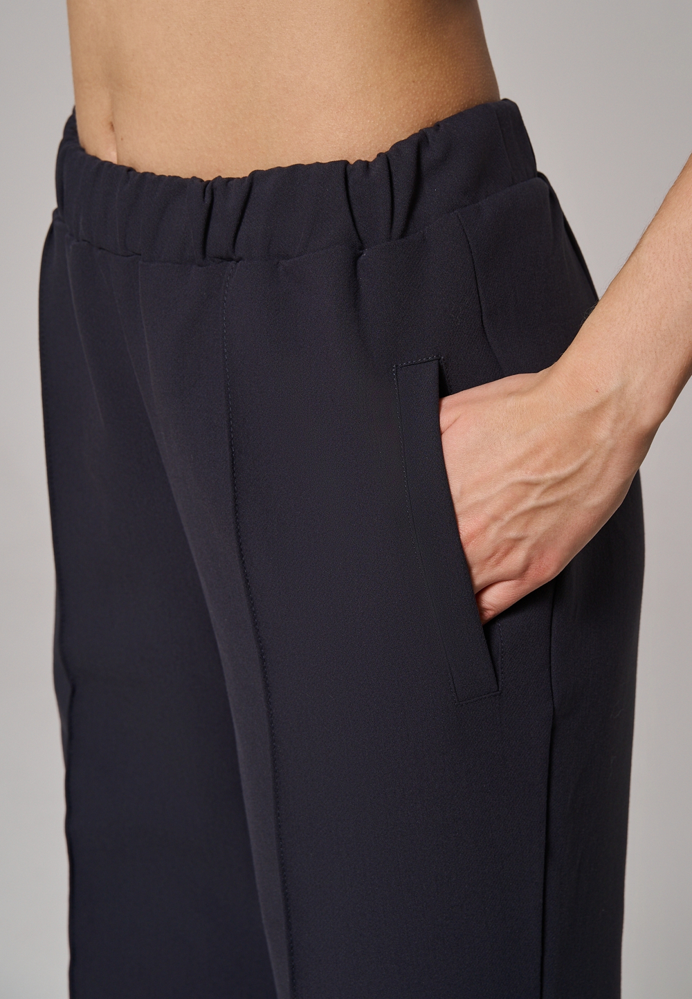 Брюки прямые с кнопками синие