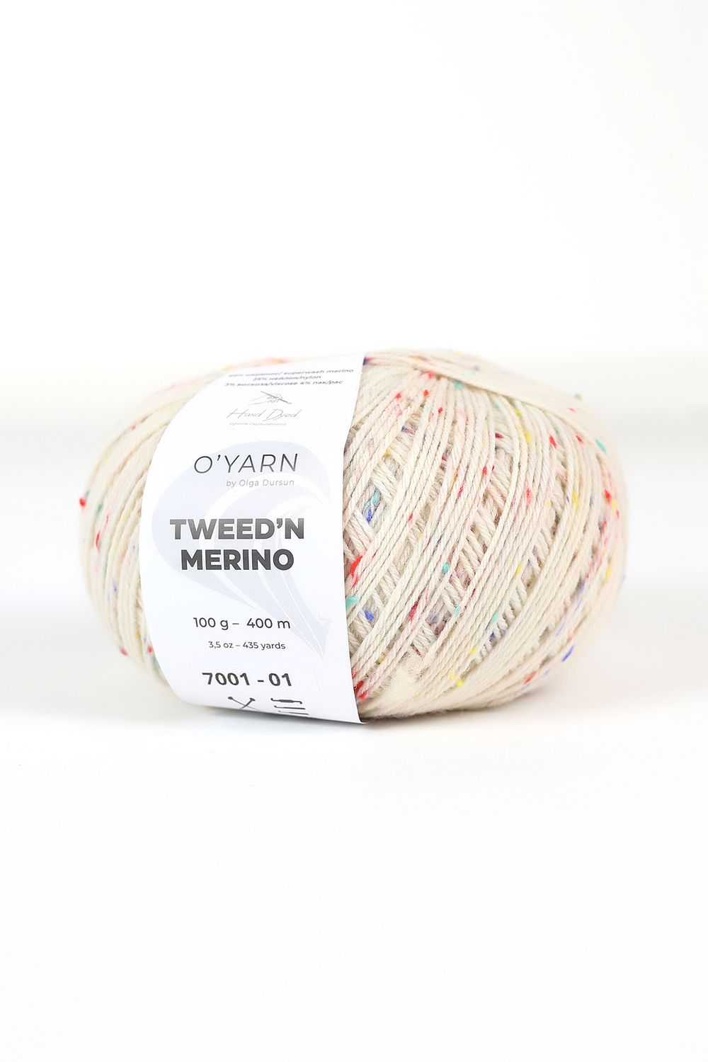 Пряжа O'YARN TWEED’N MERINO с цветными крапинками, 500г
