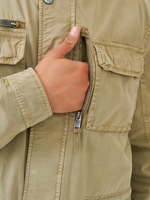 Удлинённая ветровка в Американском ретро стиле из натурального хлопка без капюшона.