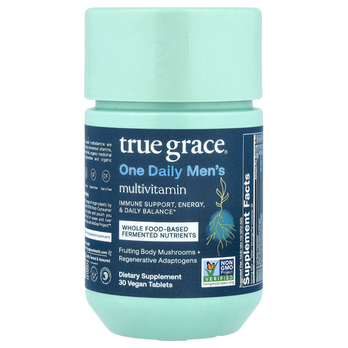 True Grace, One Daily Men's Multivitamin, мультивитамины для мужчин, 30 веганских таблеток