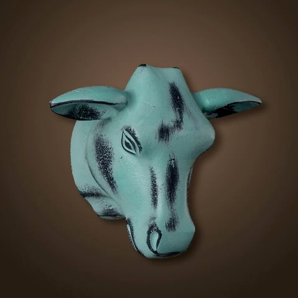 Декор 16х12х20 Roomers Голова быка голубая Нидерланды фото