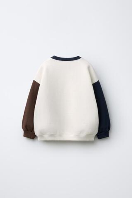 ZARA ТОЛСТОВКА С РУКАВАМИ РЕГЛАН И НАДПИСЬЮ, ЭКРЮ