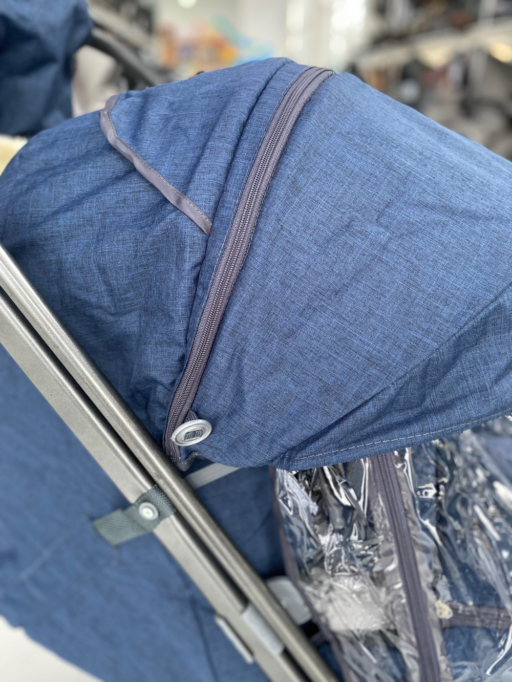 Санки - коляска Galaxy kids 3-3С синий джинс арт. GK-3-3ССИД