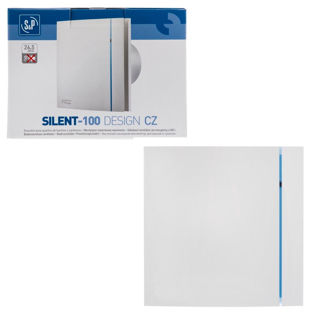 Накладной вентилятор Soler Palau SILENT-100 CZ MATT WHITE Blue strip (Голубая полоска)