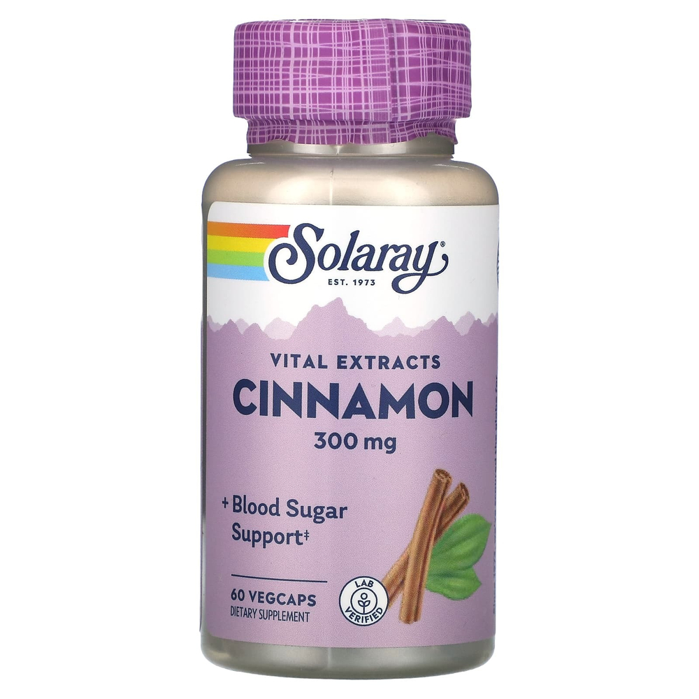 Solaray, Vital Extracts, корица, 60 растительных капсул
