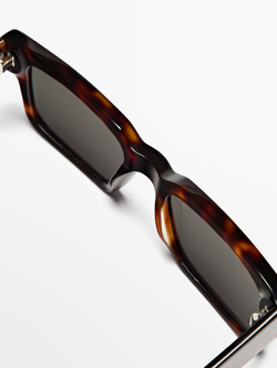 Massimo Dutti Солнцезащитные очки в квадратной оправе под черепаху, коричневый