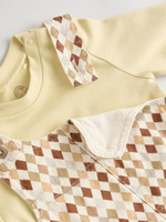 Комбинезон и боди в комплекте для малышей Next E47-396, Светло-желтый, Бежевый