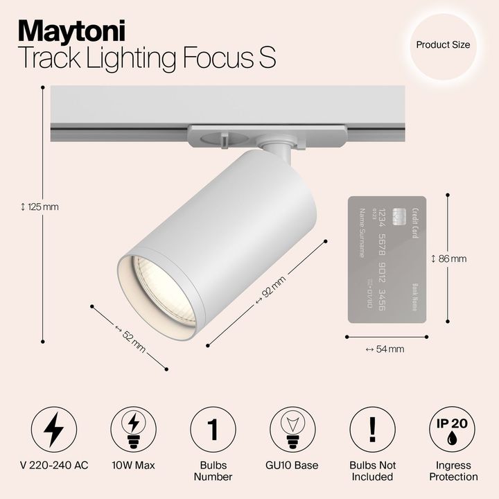 Трековый светильник Maytoni Track Lamps TR020-1-GU10-W