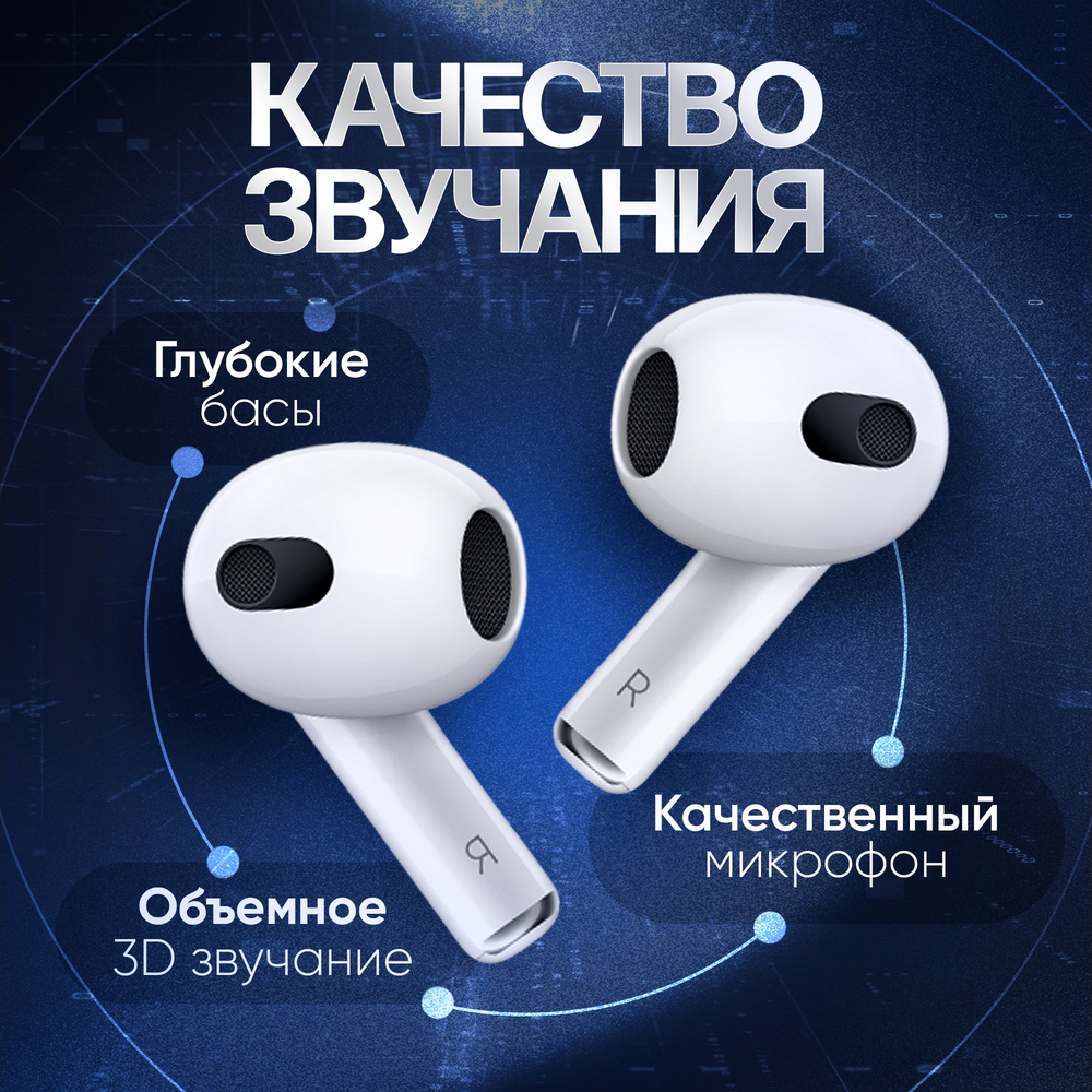 Наушники беспроводные / AIR 3 для iOS / Android / Bluetooth 5.0 / беспроводные блютуз наушники / tws для android / Ios